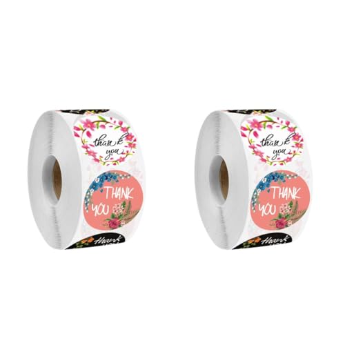 Angoily 2 Rollen Dankeschön Aufkleber Selbstklebende Etiketten für Einladungen und Verpackungen Kreative Sticker für Hochzeiten Partys und Besondere Anlässe von Angoily