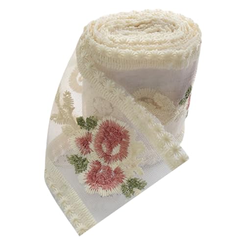 Angoily 2 Rollen Diy Spitzenband mit Rosenstickerei Elegantes Spitzenborte für Haaraccessoires Handarbeiten und Kleidung Vielseitig Einsetzbar von Angoily