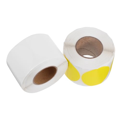 Angoily 2 Rollen Etiketten Rund Selbstklebend Bunte Farbcodierung Für Drucker Etikettierung Büro Lagerverwaltung Geschenkorganisation von Angoily