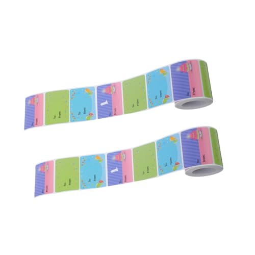Angoily 2 Rollen Geburtstagsaufkleber alles zum geburtstag aufkleber Etikette personalisiert Geburtstagsgeschenke von bis Aufklebern Aufkleber aus beschichtetem Papier von Angoily