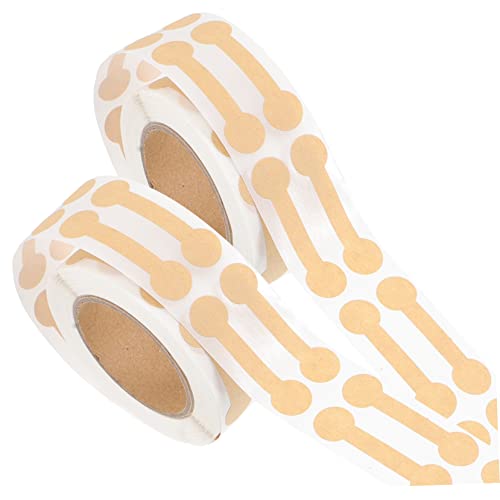 Angoily 2 Rollen Geschenkanhänger-aufkleber Manipulationsband Aufkleber Für Glasetiketten Flaschensiegelaufkleber Tag -aufkleber Manipulationssicheres Etikett Klein Light Brown Kraftpapier von Angoily