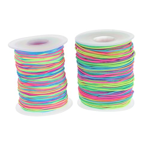 Angoily 2 Rollen Gewinde schmuck Halskette Seil Perlenschnur Elastische Seile für DIY-Masken Halskettenschnur mehrfarbiges Kabel Tritt für Halskette elastische Schnur Nylon-Polyester Angoily 2 Rollen Gewinde schmuck Halskette Seil Perlenschnur Elastische Seile für DIY-Masken Halskettenschnur mehrfarbiges Kabel Tritt für Halskette elastische Schnur Nylon-Polyester von Angoily