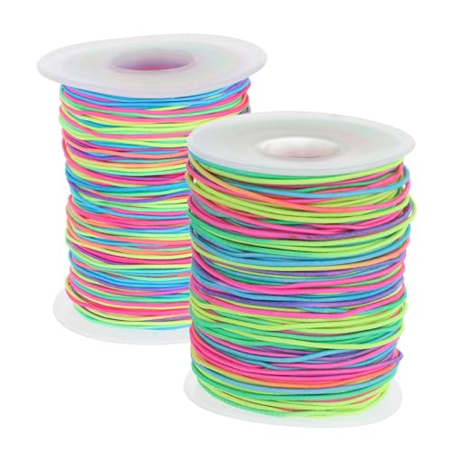 Angoily 2 Rollen Gewinde schmuck Tritt für Halskette Bunte Kordel Halskette Seil Halskettenschnur Perlenschnur Armband Schnur mehrfarbiges Kabel bunter elastischer Faden Nylon-Polyester Angoily 2 Rollen Gewinde schmuck Tritt für Halskette Bunte Kordel Halskette Seil Halskettenschnur Perlenschnur Armband Schnur mehrfarbiges Kabel bunter elastischer Faden Nylon-Polyester von Angoily