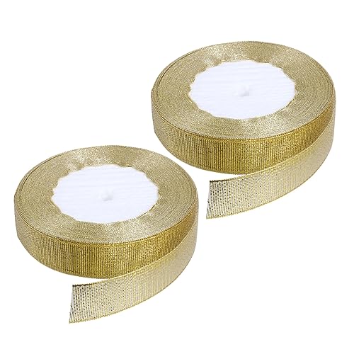 Angoily 2 Rollen Goldenes Band Goldglitzerband Geschenkband Weihnachtsband Satinband Bänder Zum Basteln Hochzeitsdekorationen Wickelbänder Kräuselband Dickes Band Aus Polyester Angoily 2 Rollen Goldenes Band Goldglitzerband Geschenkband Weihnachtsband Satinband Bänder Zum Basteln Hochzeitsdekorationen Wickelbänder Kräuselband Dickes Band Aus Polyester von Angoily