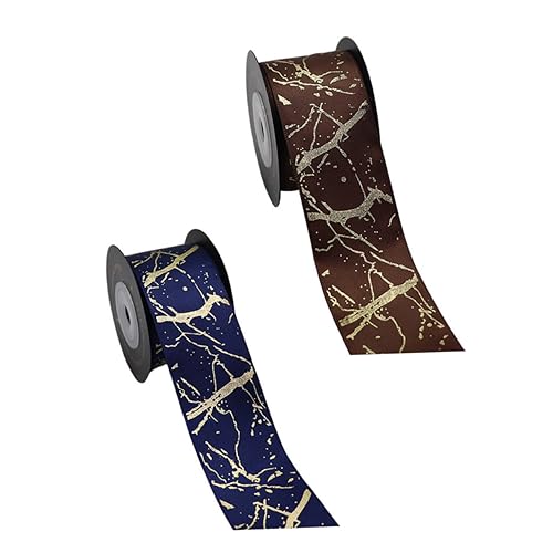 Angoily 2 Rollen Hochwertiges Bronziertes Polyester Geschenkband Dekoratives Schleifenband für und Diy Bastelprojekte Breit Yards pro Dunkelblau Angoily 2 Rollen Hochwertiges Bronziertes Polyester Geschenkband Dekoratives Schleifenband für und Diy Bastelprojekte Breit Yards pro Dunkelblau von Angoily