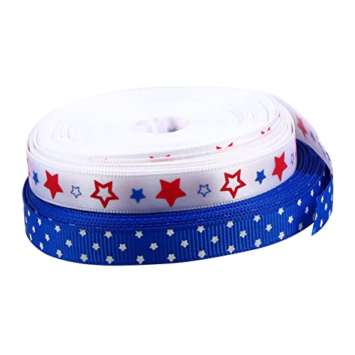 Angoily 2 Rollen Independence Day DIY Geschenkbänder Rot Weiß Blau Dekorative Ribbons für Blumenarrangements und Partydekoration Vielseitig Einsetzbar für Kreative Bastelprojekte Angoily 2 Rollen Independence Day DIY Geschenkbänder Rot Weiß Blau Dekorative Ribbons für Blumenarrangements und Partydekoration Vielseitig Einsetzbar für Kreative Bastelprojekte von Angoily