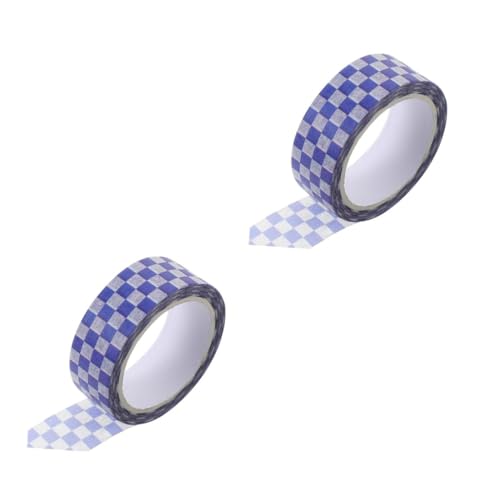 Angoily 2 Rollen Kariertes DIY Washi Tape Selbstklebendes Scrapbooking Klebeband für Tagebuch Planer Geschenkdekoration Vielseitiges Bastelband für Kreative Handarbeiten von Angoily
