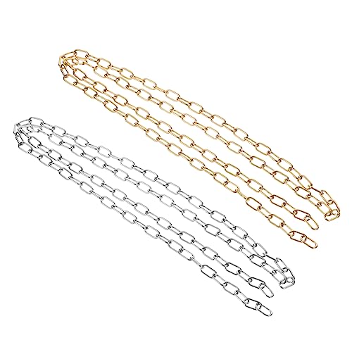 Angoily 2 Rollen Kettenhalskette Diy Schmuckherstellung Robuste Ketten für Kreative Projekte Geeignet für Halsketten Armbänder und Mehr Stahl und Goldfarbe von Angoily