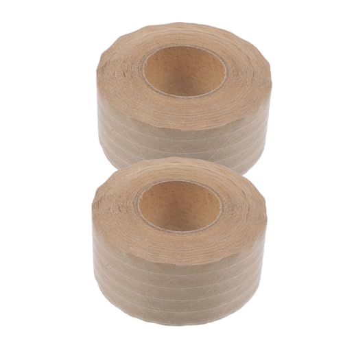Angoily 2 Rollen Klebeband aus Kraftpapier bilderrahmen klebeband papierklebeband Klebeband für Bilderrahmen gummiertes Papierband Wasser Bildband zum Einrahmen Packband aus Papier Brown von Angoily