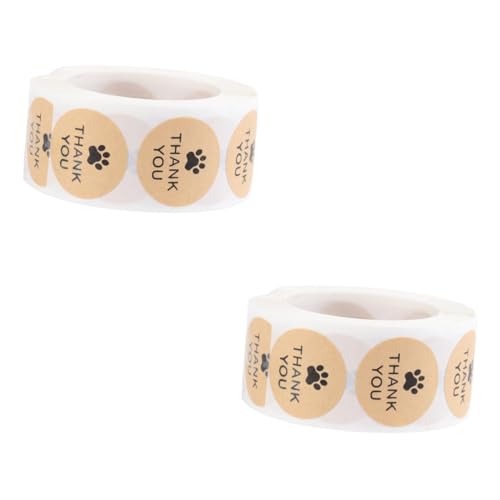 Angoily 2 Rollen Kraftpapier Klebeband mit Hundepfoten Aufkleber Rolle für Geschenkverpackungen Scrapbooking und Kalenderdekoration Selbstklebende Etiketten für Kreative Projekte und von Angoily