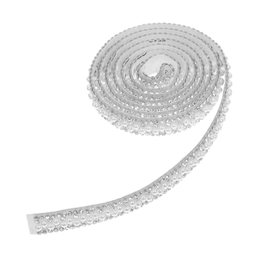 Angoily 2 Rollen Perle -strasszubehör Strass-spitze Bling Wrap Strassband Strasssteine aufkleben Perlenstresssteine Selbstklebende Strasssteine Perlenband Silber Kunststoff-strasssteine Angoily 2 Rollen Perle -strasszubehör Strass-spitze Bling Wrap Strassband Strasssteine aufkleben Perlenstresssteine Selbstklebende Strasssteine Perlenband Silber Kunststoff-strasssteine von Angoily