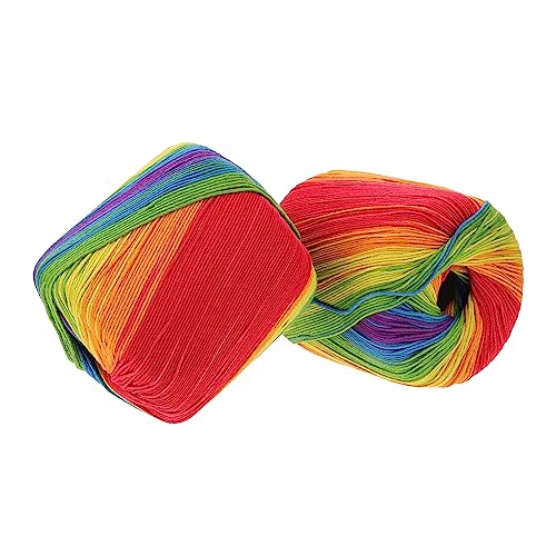 Angoily 2 Rollen Regenbogenfarbenes Baumwollgarn DIY Häkelgarn für Handarbeit Langlebig und Waschbar für Anfänger und Kreative Projekte Wie Pullover Mützen und Schals Angoily 2 Rollen Regenbogenfarbenes Baumwollgarn DIY Häkelgarn für Handarbeit Langlebig und Waschbar für Anfänger und Kreative Projekte Wie Pullover Mützen und Schals von Angoily