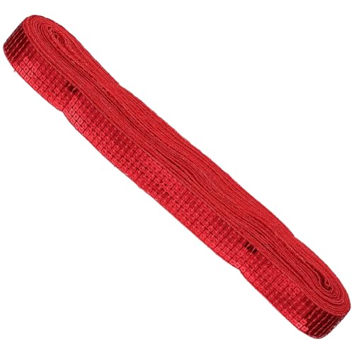 Angoily 2 Rollen Reihiges Zuschneidbares Pailletten Bortenband Funkelnde Kleidung Dekoration Vielseitiges DIY Bastelband für Kostüme Taschen und Heimdeko Rot von Angoily