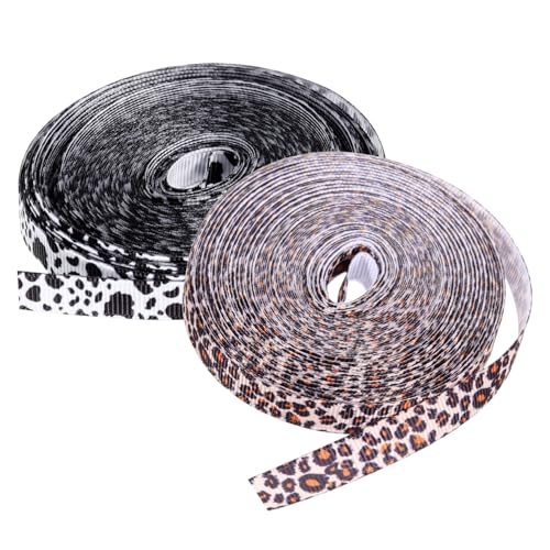 Angoily 2 Rollen Ripsband mit Kuh Leopardenmuster Vielseitige DIY Bastelbänder für Haarschleifen Haarspangen Geschenkverpackung Modisches Material für Kreative Projekte Angoily 2 Rollen Ripsband mit Kuh Leopardenmuster Vielseitige DIY Bastelbänder für Haarschleifen Haarspangen Geschenkverpackung Modisches Material für Kreative Projekte von Angoily