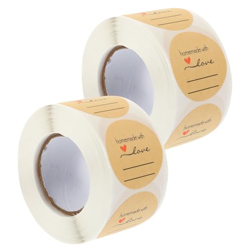 Angoily 2 Rollen Runde Kraftpapier Aufkleber Selbstklebend Natürliche Braune Etiketten für Marmeladengläser Backwarenversiegelung und Geschenkverpackung Vielseitige DIY Beschriftungslösung Angoily 2 Rollen Runde Kraftpapier Aufkleber Selbstklebend Natürliche Braune Etiketten für Marmeladengläser Backwarenversiegelung und Geschenkverpackung Vielseitige DIY Beschriftungslösung von Angoily