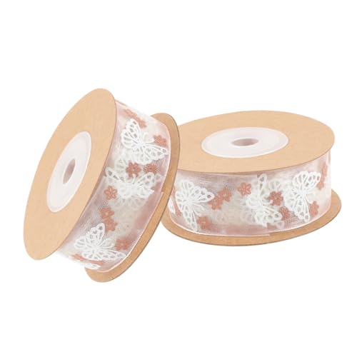 Angoily 2 Rollen Schmetterlingsband Diy Geschenkband Vielseitig Einsetzbar für Weihnachtsdekoration Bastelprojekte und Geschenkverpackungen Leicht Zuschneidbar Wiederverwendbar Angoily 2 Rollen Schmetterlingsband Diy Geschenkband Vielseitig Einsetzbar für Weihnachtsdekoration Bastelprojekte und Geschenkverpackungen Leicht Zuschneidbar Wiederverwendbar von Angoily