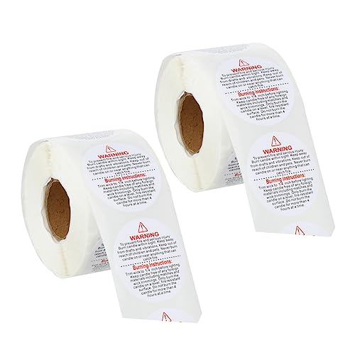 Angoily 2 Rollen Selbstklebende Kerzenwarnaufkleber pro Rolle für Sichere Kerzenbehälter Klare Englische Beschriftung zur Dekoration und Information Angoily 2 Rollen Selbstklebende Kerzenwarnaufkleber pro Rolle für Sichere Kerzenbehälter Klare Englische Beschriftung zur Dekoration und Information von Angoily