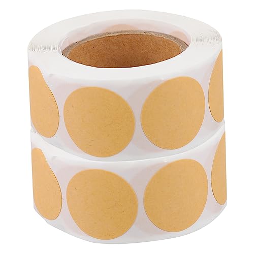 Angoily 2 Rollen Selbstklebende Kraftpapier Aufkleber Je für Geschenkverpackung DIY Etiketten für Marmeladengläser Backwaren Lagerkennzeichnung von Angoily