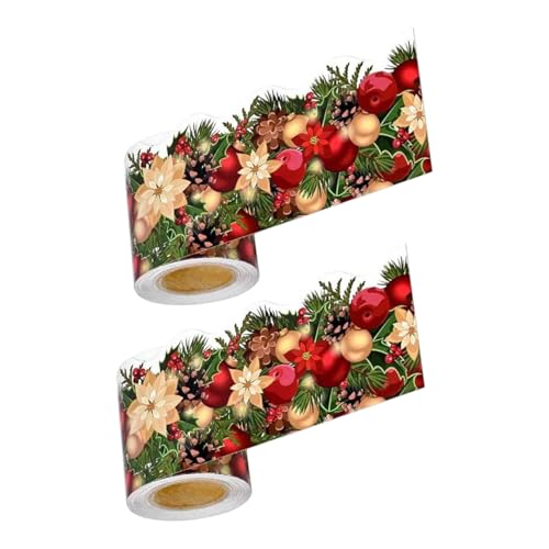 Angoily 2 Rollen Wand Bulletin Für Selbstklebende Kugelbordüren Blumen Bullet Aufkleber Zierleisten Dekorationen Display Winter Jahr Cm/M Foto Pointia Weihnachten von Angoily
