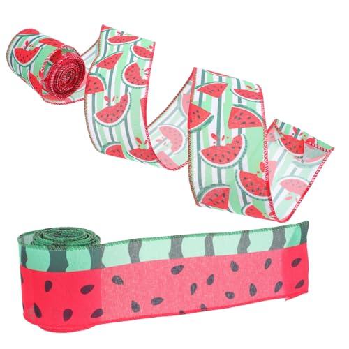 Angoily 2 Rollen Wassermelonen Drahtrandband Breit Yards Polyesterband für Basteln Geschenkverpackung Sommerparty Dekoration DIY Kranz und Schleifen Gestalten Angoily 2 Rollen Wassermelonen Drahtrandband Breit Yards Polyesterband für Basteln Geschenkverpackung Sommerparty Dekoration DIY Kranz und Schleifen Gestalten von Angoily