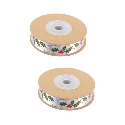 Angoily 2 Rollen Weihnachtliches Geschenkband Breit Hochwertiges Xmas Design Ribbon mit Klarem Druck Strapazierfähiges Dekoband für Geschenkverpackung und Weihnachtsdeko von Angoily