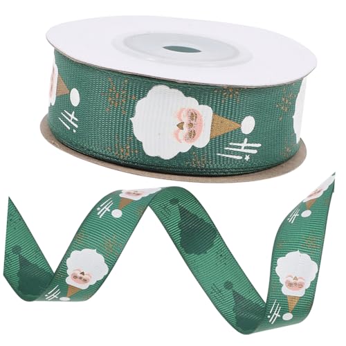 Angoily 2 Rollen Weihnachtliches Geschenkband mit Santa Breit Festliches Dekorationsband für Geschenkverpackung und DIY Bastelarbeiten Farbintensiv Glatt Knitterarm Vielseitig Verwendbar von Angoily