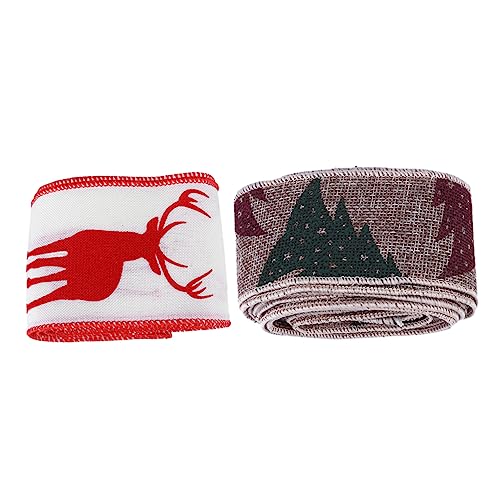 Angoily 2 Rollen Weihnachts Dekoband Juteband mit Baum und Rentiermuster Robustes Geschenkband für DIY Basteln Geschenkverpackung Party und Weihnachtsdeko Angoily 2 Rollen Weihnachts Dekoband Juteband mit Baum und Rentiermuster Robustes Geschenkband für DIY Basteln Geschenkverpackung Party und Weihnachtsdeko von Angoily