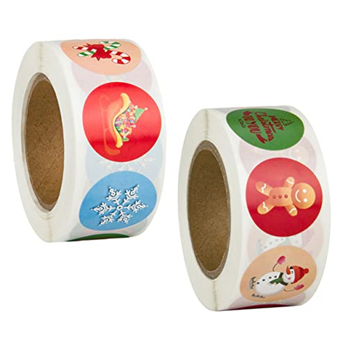Angoily 2 Rollen Weihnachtsaufkleber Geschenkaufkleber Selbstklebend Dekorative Siegel Etiketten für Geschenkverpackung Bunte Weihnachtsanhänger zum Beschriften und Verzieren Angoily 2 Rollen Weihnachtsaufkleber Geschenkaufkleber Selbstklebend Dekorative Siegel Etiketten für Geschenkverpackung Bunte Weihnachtsanhänger zum Beschriften und Verzieren von Angoily