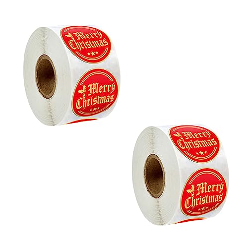 Angoily 2 Rollen Weihnachtsaufkleber Selbstklebende Geschenkaufkleber Festliche Etiketten für Geschenktüten Partydekoration Weihnachtssticker mit Goldprägung Angoily 2 Rollen Weihnachtsaufkleber Selbstklebende Geschenkaufkleber Festliche Etiketten für Geschenktüten Partydekoration Weihnachtssticker mit Goldprägung von Angoily