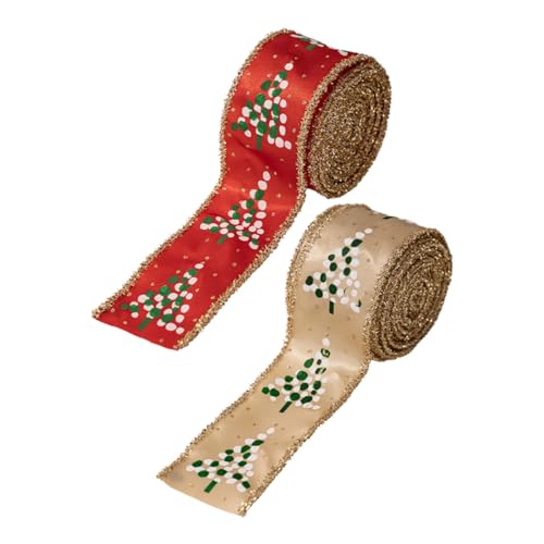 Angoily 2 Rollen Weihnachtsband mit Drahtkante Festliche Stoffbänder in Rot und Khaki Dekorativ für Kränze Schleifen Geschenkverpackung Vielseitig für Diy-weihnachtsdekorationen und Angoily 2 Rollen Weihnachtsband mit Drahtkante Festliche Stoffbänder in Rot und Khaki Dekorativ für Kränze Schleifen Geschenkverpackung Vielseitig für Diy-weihnachtsdekorationen und von Angoily
