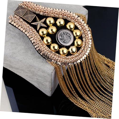 Angoily 2 STÜCK Teiliges Goldene Schulterklappen mit Quaste Modische Epauletten für Schuhe Hüte und Kleidung Vielseitiges Zubehör mit Elegantem Fransen Design für Damen und Herren von Angoily