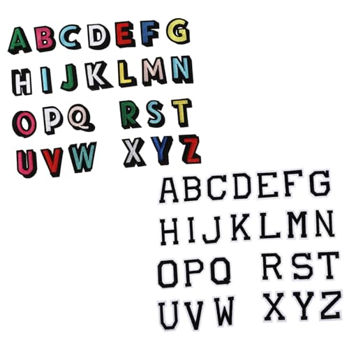 Angoily 2 Sätze Alphabet Patches Aufbügeln und Nähen Bügelapplikationen für Kleidung Taschen Kreative Bunte und Schwarze Buchstabenstickerei Langlebig Farbecht DIY Textil Dekoration Angoily 2 Sätze Alphabet Patches Aufbügeln und Nähen Bügelapplikationen für Kleidung Taschen Kreative Bunte und Schwarze Buchstabenstickerei Langlebig Farbecht DIY Textil Dekoration von Angoily