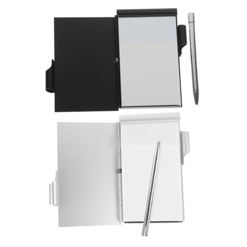 Angoily 2 Sätze Aluminiumlegierung Notizbuch mit Abnehmbaren Blättern und Stift Kleines Pocket Notepad Leicht Langlebig Mobiler Mini notizblock für Büro und Schule Schwarz und Silber Angoily 2 Sätze Aluminiumlegierung Notizbuch mit Abnehmbaren Blättern und Stift Kleines Pocket Notepad Leicht Langlebig Mobiler Mini notizblock für Büro und Schule Schwarz und Silber von Angoily