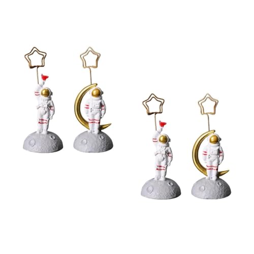 Angoily 2 Sätze Astronauten Tischkartenhalter Resin Spaceman Dekoration Für Und Außeneinsatz Niedliches Design Für Schreibtisch Regal Oder 2 Stücke * 2 von Angoily