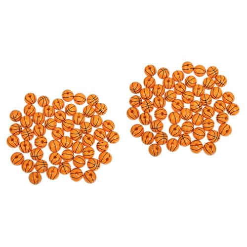 Angoily 2 Sätze Basketball Holzperlen Druckperlen Für Diy Schmuck Vielseitige Bastelperlen Für Armbänder Und Kreative Dekorationen 50 Stück * 2 von Angoily