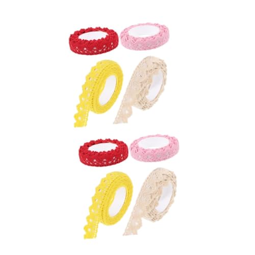 Angoily 2 Sätze Baumwoll Rüschen Spitzenband Dekorative Selbstklebende Spitzenborte Pastellfarben Für Diy Bastelprojekte Hochzeitsdekoration Und Party Accessoires 4 Stücke * 2 von Angoily