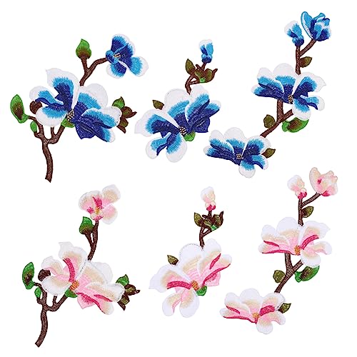 Angoily 2 Sätze Blumen Stickerei Patch Set in Rosa in Hochwertige Applikationen für Kleidung Hüte und Kostüme Langlebig und Einfach zu Nähen von Angoily