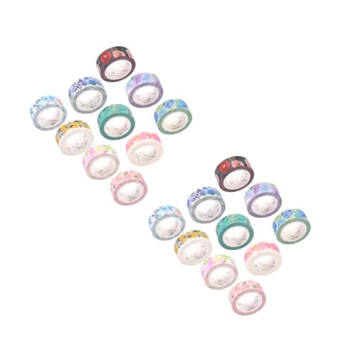 Angoily 2 Sätze Blumen Washi Tape Dekoratives Klebeband Bunten Designs Für Diy Projekte Geschenkverpackungen Und Scrapbooking Pro Rolle Vielseitig Einsetzbar 10 Rollen * 2 von Angoily