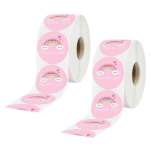 Angoily 2 Sätze Dankeschön Aufkleber Selbstklebende Dekorative Etiketten Für Verpackungen Und Kleine Unternehmen Niedliche Bunte Regenbogen Sticker 2 Rollen * 2 Angoily 2 Sätze Dankeschön Aufkleber Selbstklebende Dekorative Etiketten Für Verpackungen Und Kleine Unternehmen Niedliche Bunte Regenbogen Sticker 2 Rollen * 2 von Angoily