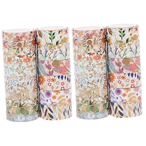 Angoily 2 Sätze Dekorative Washi Klebebänder Diy Scrapbook Tapes Für Planer Handwerk Wiederverwendbare Handreißbare Designs Für Kreative Projekte Und Persönliche Journale 18 Rollen * 2 von Angoily