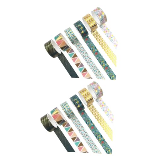 Angoily 2 Sätze Dekoratives Papier Klebeband Für Diy Scrapbooking Handwerksprojekte Journaling Und Planen Ästhetische Washi Tapes Verschiedenen Designs Für Kreative 6 Rollen * 2 von Angoily