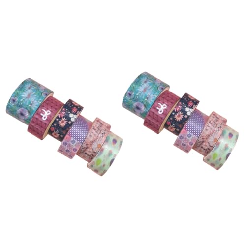 Angoily 2 Sätze Dekoratives Washi Tape Selbstklebende Klebebänder Für Scrapbooking Diy Handbuch Und Kreative Projekte Für Bastelanfänger Und Hobbyisten 6 Rollen * 2 von Angoily