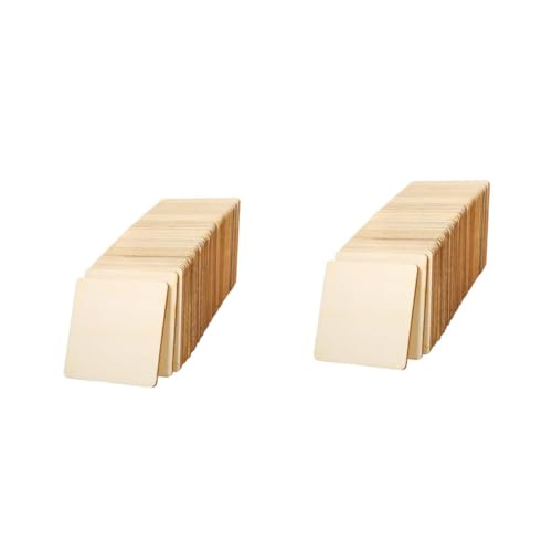 Angoily 2 Sätze Diy Holzscheiben Quadratische Blanko Holzchips Zum Basteln Unbeschichtet Für Projekte Und Dekorationen Cafés Und Restaurants 30 Stück * 2 von Angoily