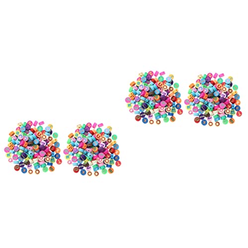 Angoily 2 Sätze Diy Mischfarbige Polymer Clay Buchstabenperlen Für Armbänder Bastelzubehör Für Schmuckherstellung Dekorative Perlen Für Armbänder 200 Stück * 2 von Angoily