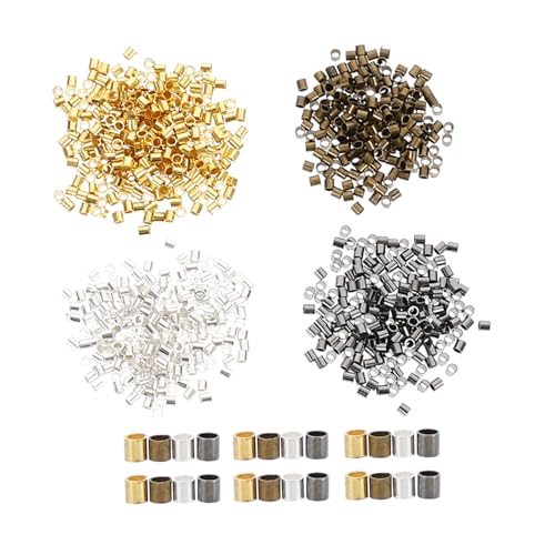 Angoily 2 Sätze Diy Schmuckperlen Set Crimp Und Tube Perlen Kupfer Gold Schwarz Silber Und Antikbronze Für Schmuckdesign Und Bastelprojekte 2000 Stück * 2 Angoily 2 Sätze Diy Schmuckperlen Set Crimp Und Tube Perlen Kupfer Gold Schwarz Silber Und Antikbronze Für Schmuckdesign Und Bastelprojekte 2000 Stück * 2 von Angoily