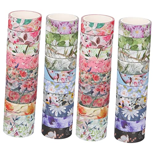 Angoily 2 Sätze Diy Washi Tape Set Mit Blumenmuster Kreative Klebebänder Für Scrapbooking Notizbücher Und Bastelarbeiten Für Bastelprojekte 20 Rollen * 2 von Angoily
