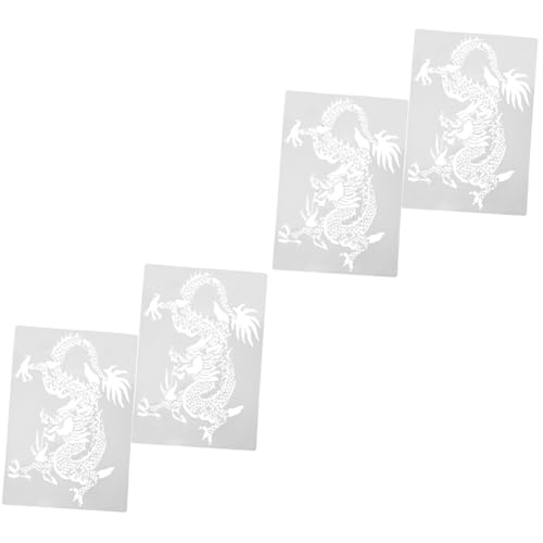 Angoily 2 Sätze Drachen Malvorlagen Schablonen Für Wiederverwendbare Malschablonen Material Für Kunstprojekte Fördert Motorische Fähigkeiten Und Künstlerisches 2 Stücke * 2 von Angoily