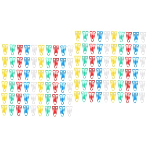 Angoily 2 Sätze Dreieckige Büroklammer Papierklammern Clips Büroklammern Süß Büroklammern Süße Büroklammern Kreativer Papierclip Büroklammern Basteln Plastik 100 Stück * 2 von Angoily