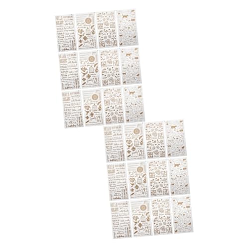 Angoily 2 Sätze Epoxid Aufkleber Selbstklebende Sticker Für Diy Bastelprojekte Transparentes Design Für Scrapbooking Und Dekoration Zufällige Muster 12 Stück * 2 von Angoily