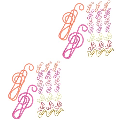 Angoily 2 Sätze Farbige Büroklammern Papierclips Musiknoten-büroklammer Markierung Notizen Student Musiknoten Paperclips Büroklammern Für Papierkram Metall Zufällige Farbe 60 Stück * 2 von Angoily
